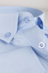 Varetta Erkek Açık Mavi Büyük Beden Yaka Düğmeli Düz  Uzun Kollu Gömlek