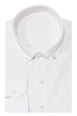 Varetta Erkek Beyaz Büyük Beden Yaka Düğmeli Cepli Uzun Kollu  Gömlek