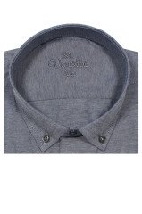 Varetta Erkek Füme Büyük Beden Yaka Düğmeli Uzun Kollu Gömlek