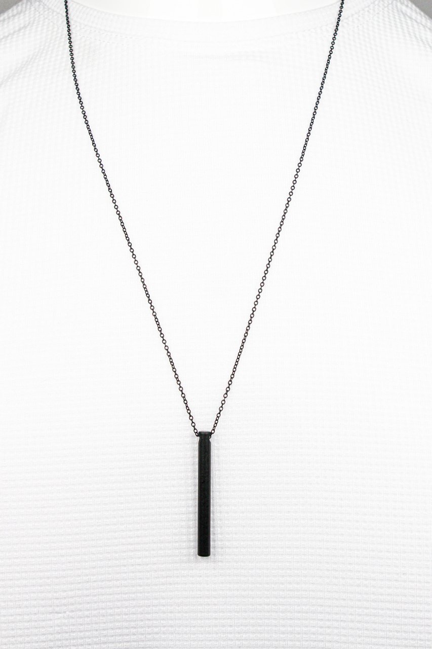 Erkek Koyu  Füme Gray Çelik Zincir Kolye