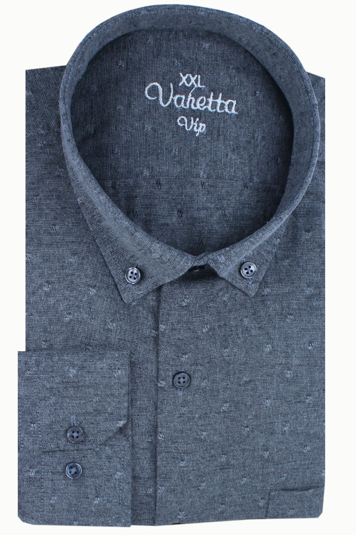 Varetta Büyük Beden Erkek Mavi Kışlık Yünlü Gömlek – Cepli Geniş Kesim Flanel Model