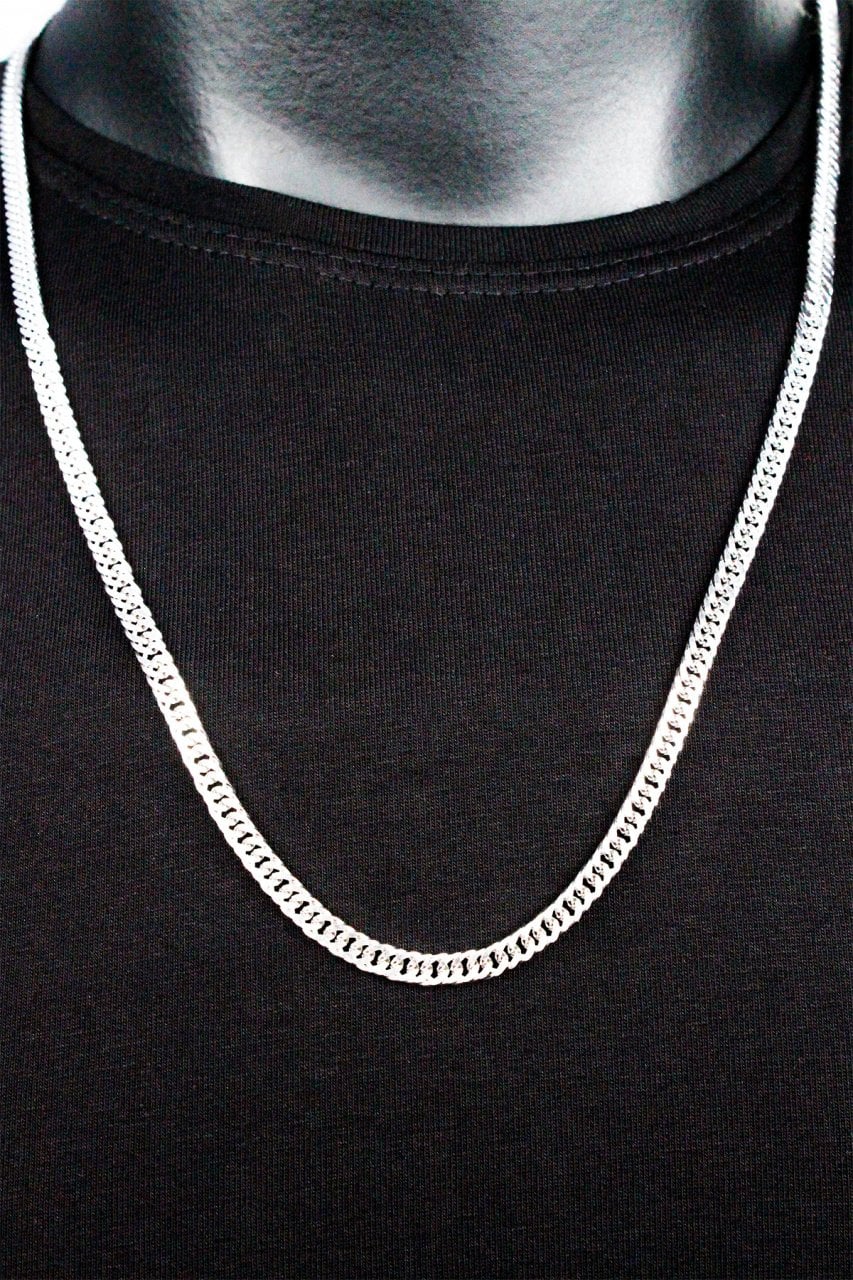 Varetta Erkek Silver Gümüş Çelik Zincir Kolye Standart