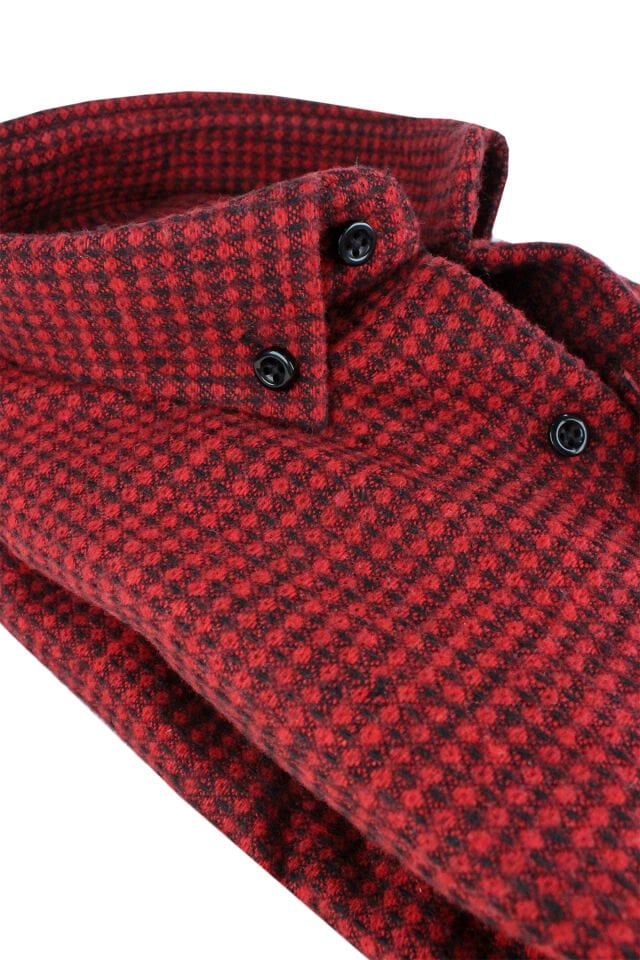 Varetta Erkek Bordo Kışlık Kalın Kareli Oduncu Gömlek – Cepli Oversize Model