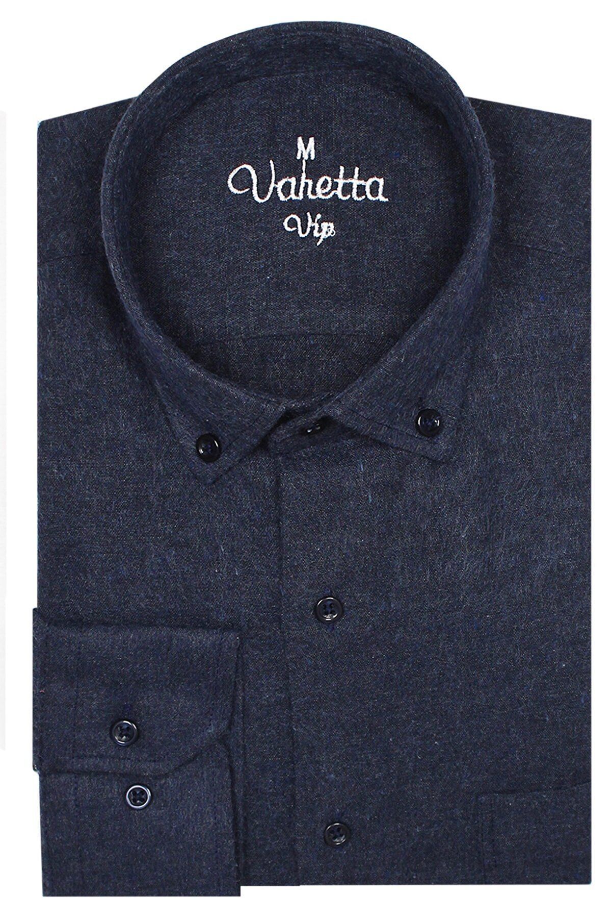 Varetta Erkek Lacivert Kışlık Yaka Düğmeli Gömlek