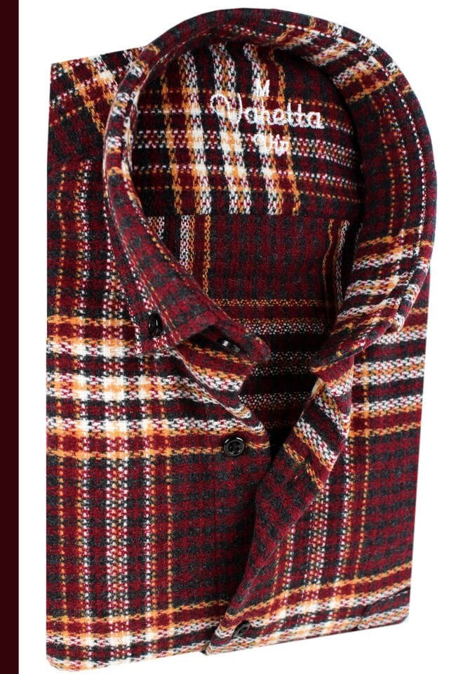 Varetta Erkek Bordo Kışlık Kalın Kareli Oduncu Gömlek – Cepli Oversize Model