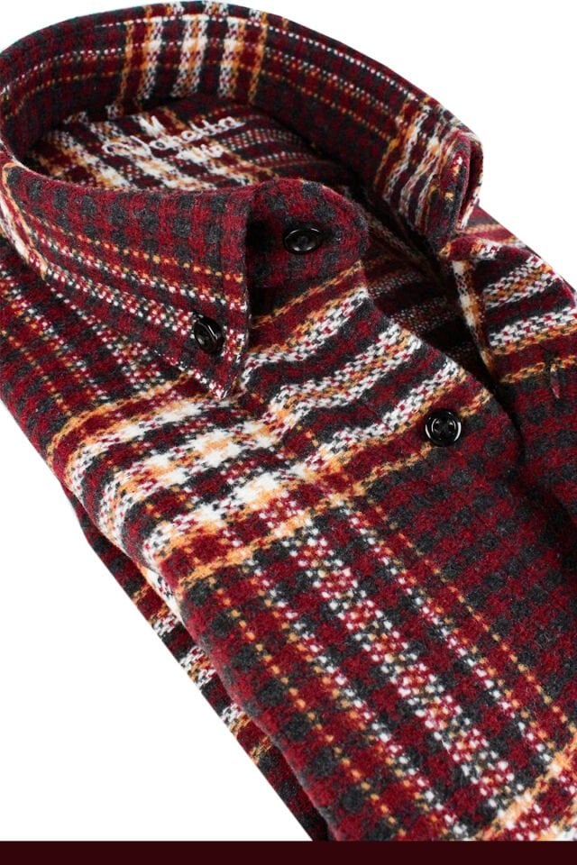 Varetta Erkek Bordo Kışlık Kalın Kareli Oduncu Gömlek – Cepli Oversize Model