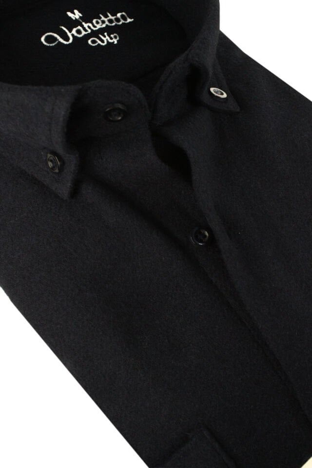 Varetta Erkek Siyah Oduncu Gömlek Kışlık Kalın   – Çift Cepli Oversize Model