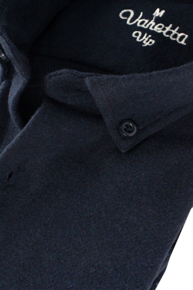 Varetta Erkek Lacivert Kışlık Kalın Kareli Oduncu Gömlek – Çift Cepli Oversize Model