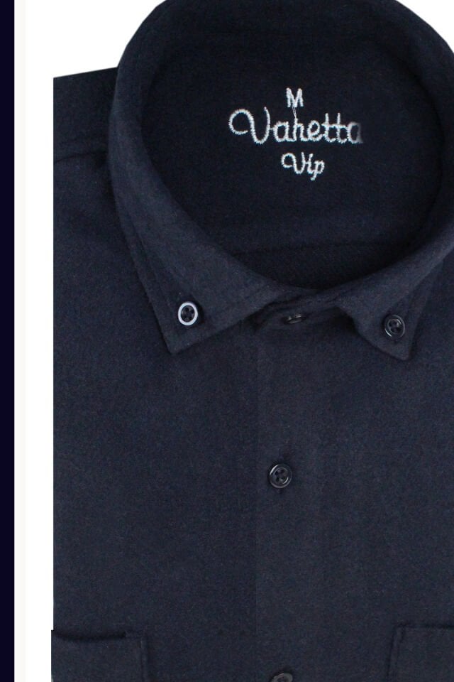 Varetta Erkek Lacivert Kışlık Kalın Kareli Oduncu Gömlek – Çift Cepli Oversize Model