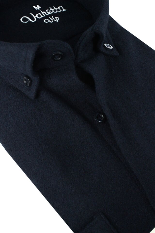 Varetta Erkek Lacivert Kışlık Kalın Kareli Oduncu Gömlek – Çift Cepli Oversize Model