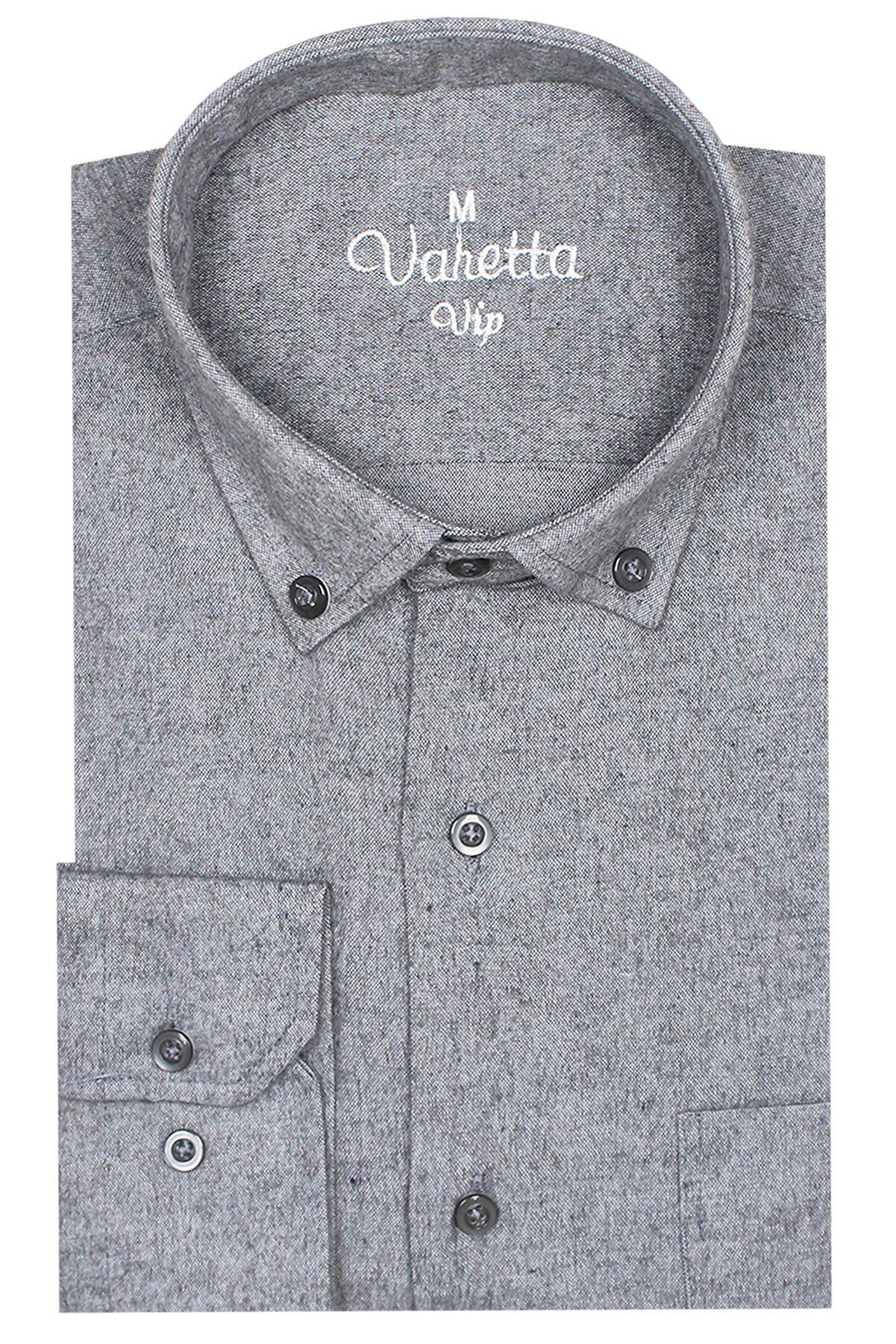 Varetta Erkek Gri Cepli Kışlık Gömlek