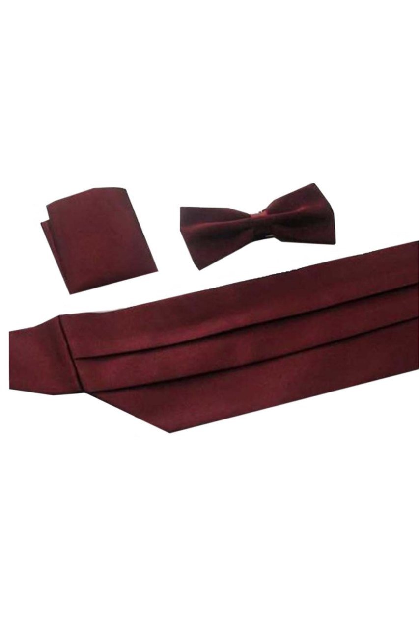 Erkek Bordo Damatlık Kuşak Set