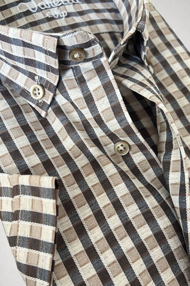 Varetta Erkek Kısa Kollu Gömlek Kahverengi Geniş Kesim Yumuşak Pamuklu Yazlık