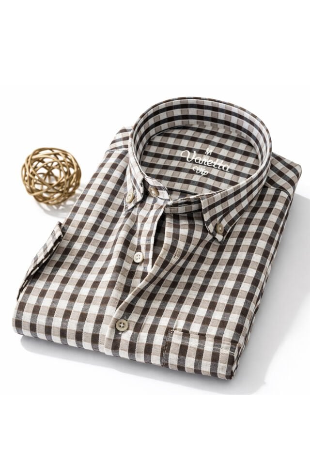 Varetta Erkek Kısa Kollu Gömlek Kahverengi Geniş Kesim Yumuşak Pamuklu Yazlık