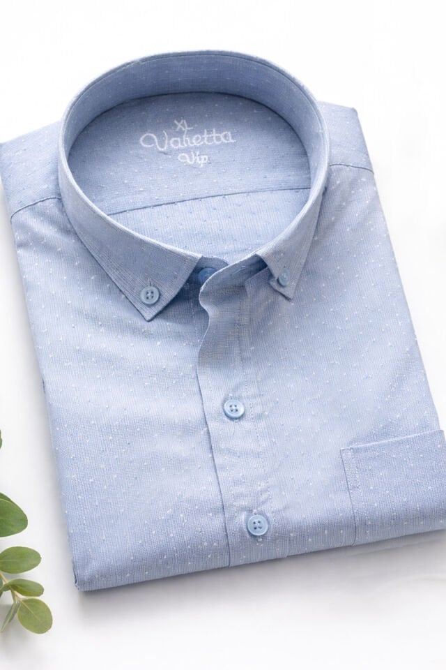 Varetta Erkek Mavi Pamuklu Cepli Yazlık Kısa Kollu Gömlek