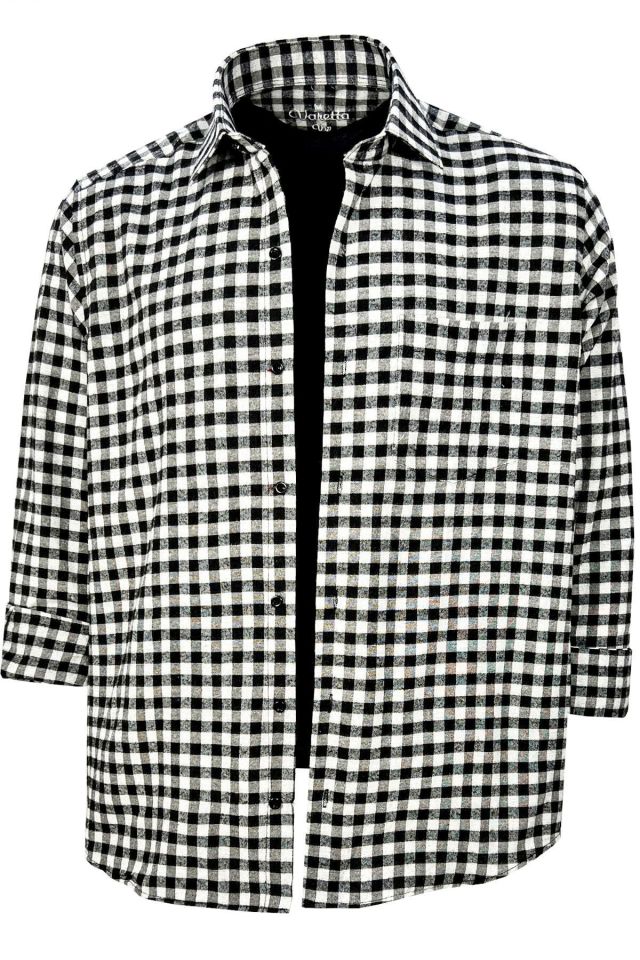Varetta Erkek Siyah Kışlık Gömlek Kareli Klasik Kesim