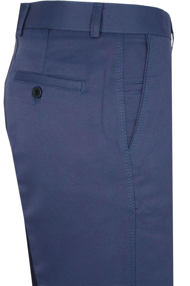 Varetta Erkek Mavi Klasik Kesim Keten Pantolon