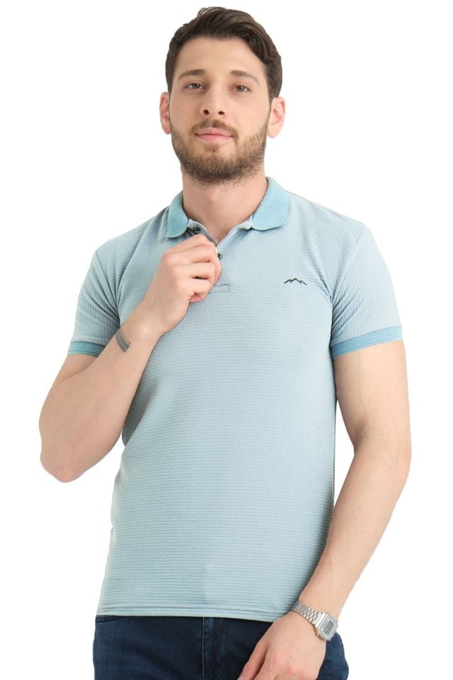 Varetta Bebek Mavisi Pamuklu Kısa Kollu Polo Yaka T shirt