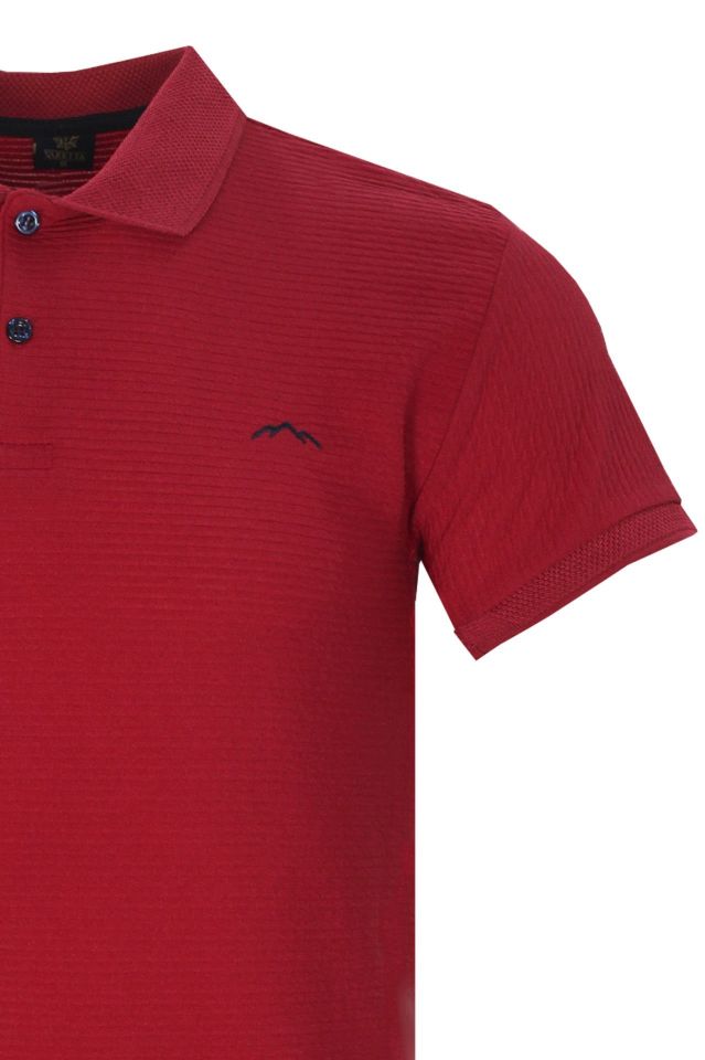 Varetta Bordo Pamuklu Kısa Kollu Polo Yaka T shirt