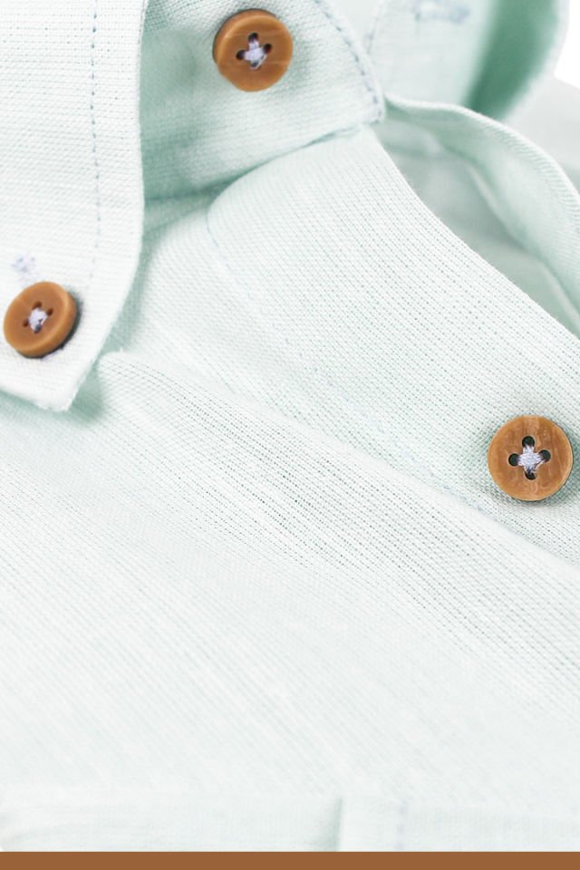 Varetta Erkek Yeşil Keten Gömlek | %100 Pamuk, Uzun Kollu, Geniş Kesim, Tek Cepli