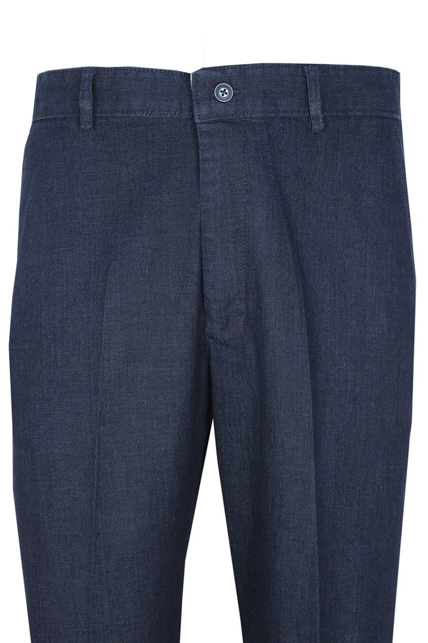 Erkek Gece Mavisi Regulafit Jeans Pantolon