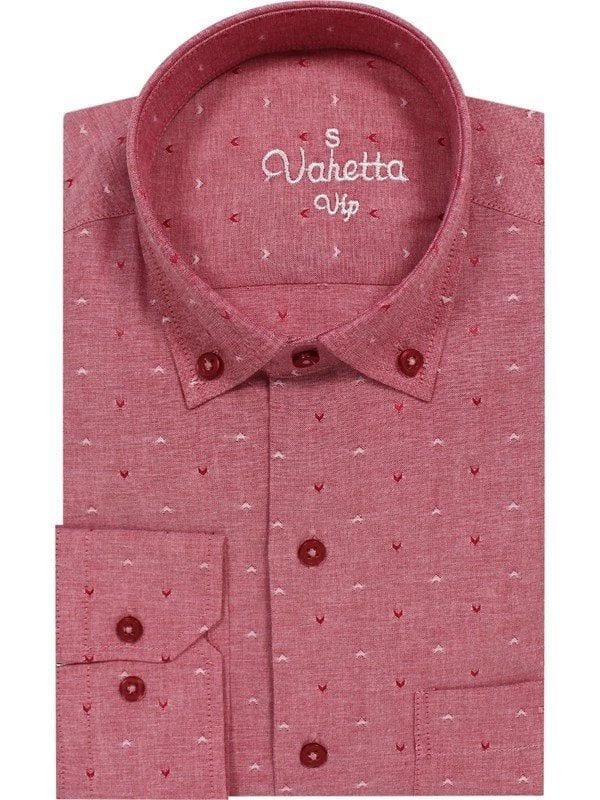 Erkek Pembe Tek Cepli Kareli Uzun Kol Pamuklu Gömlek
