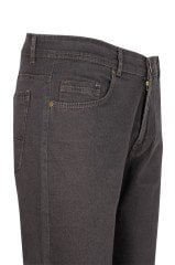 Erkek Charcoal Rengi Üsten Cepli Regulafit Jeans Pantolon