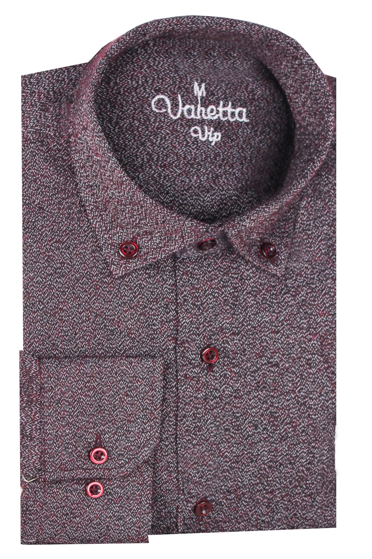 Varetta Erkek Mürdüm Kaliteli Kumlu Kışlık Cepli Klasik Kesim Gömlek