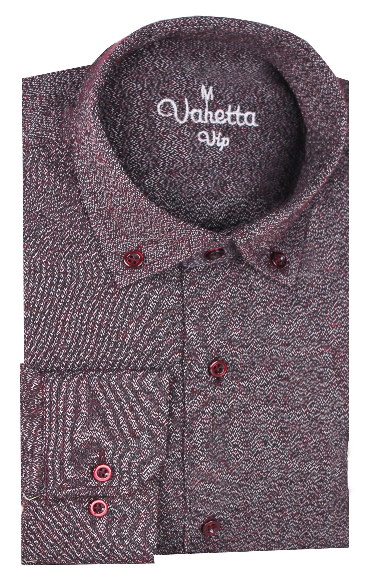 Varetta Erkek Mürdüm Kaliteli Kumlu Kışlık Cepli Klasik Kesim Gömlek