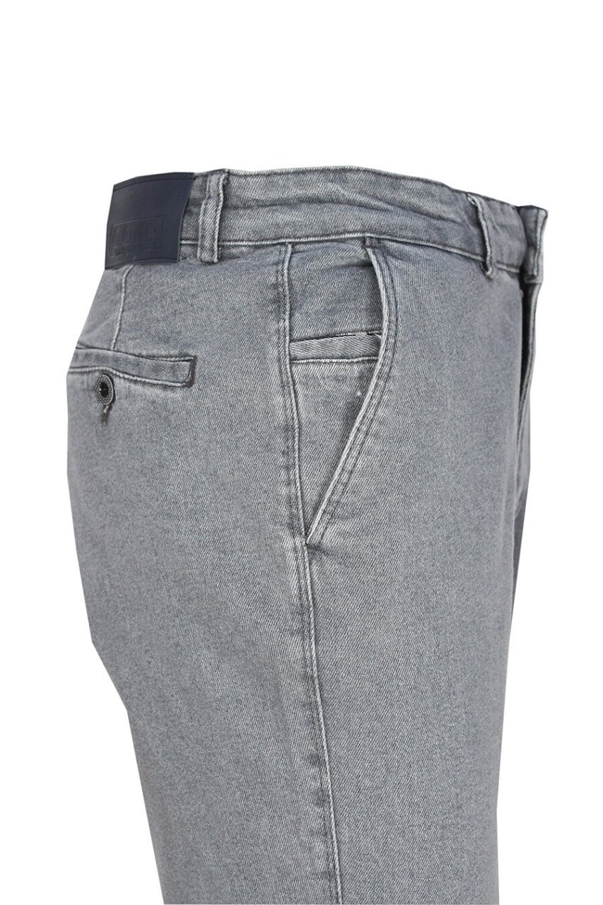 Erkek Gri Regulafit Jeans Pantolon
