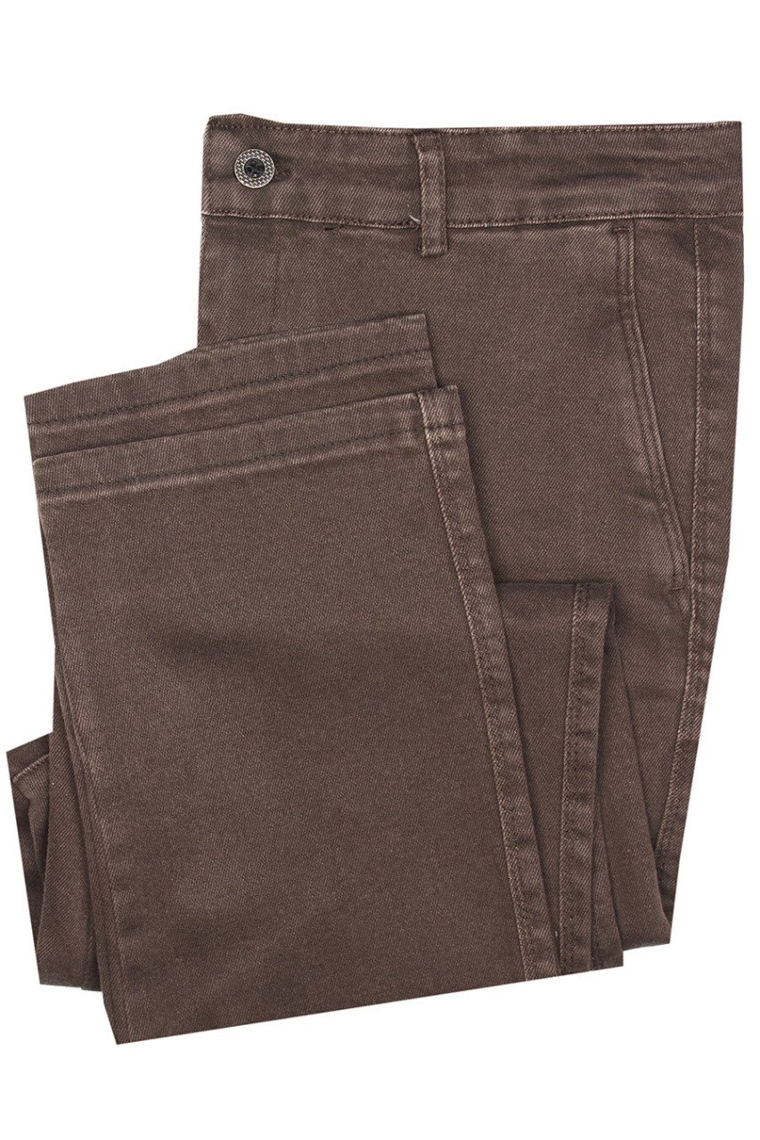 Erkek Kahverengi Regulafit Jeans Pantolon