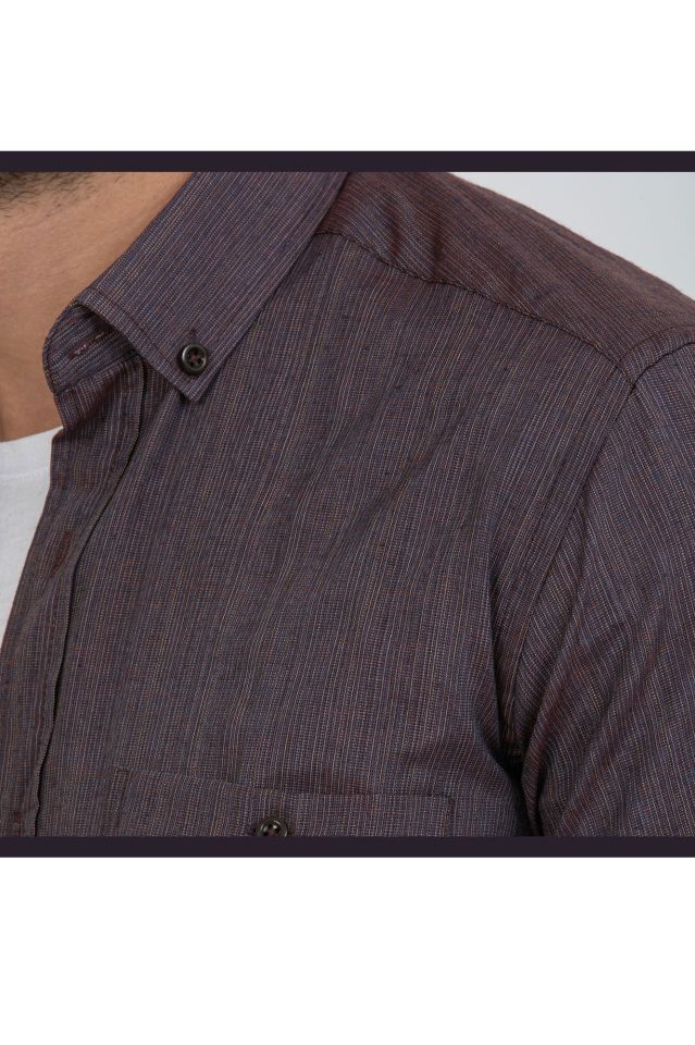 Varetta Erkek Bordo Kısa Kollu Cepli Yazlık Pamuklu Gömlek