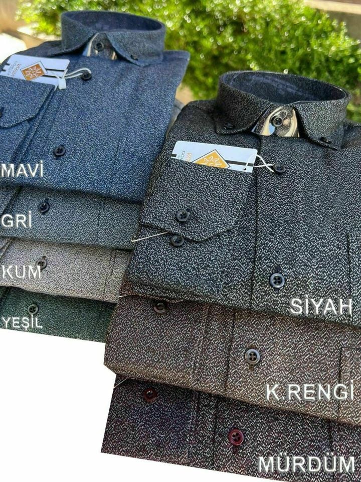 Varetta Erkek Yeşil Kumlu Kışlık Cepli Klasik Kesim Yaka Düğmeli Gömlek