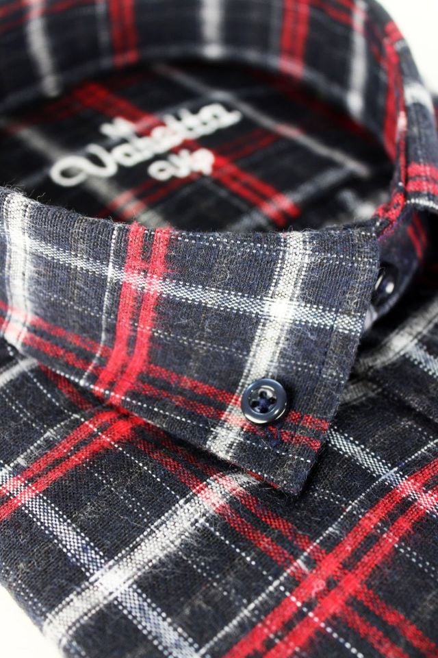 Varetta Erkek Siyah Kareli Kışlık Gömlek Cepli Uzun Kollu Klasik Kesim