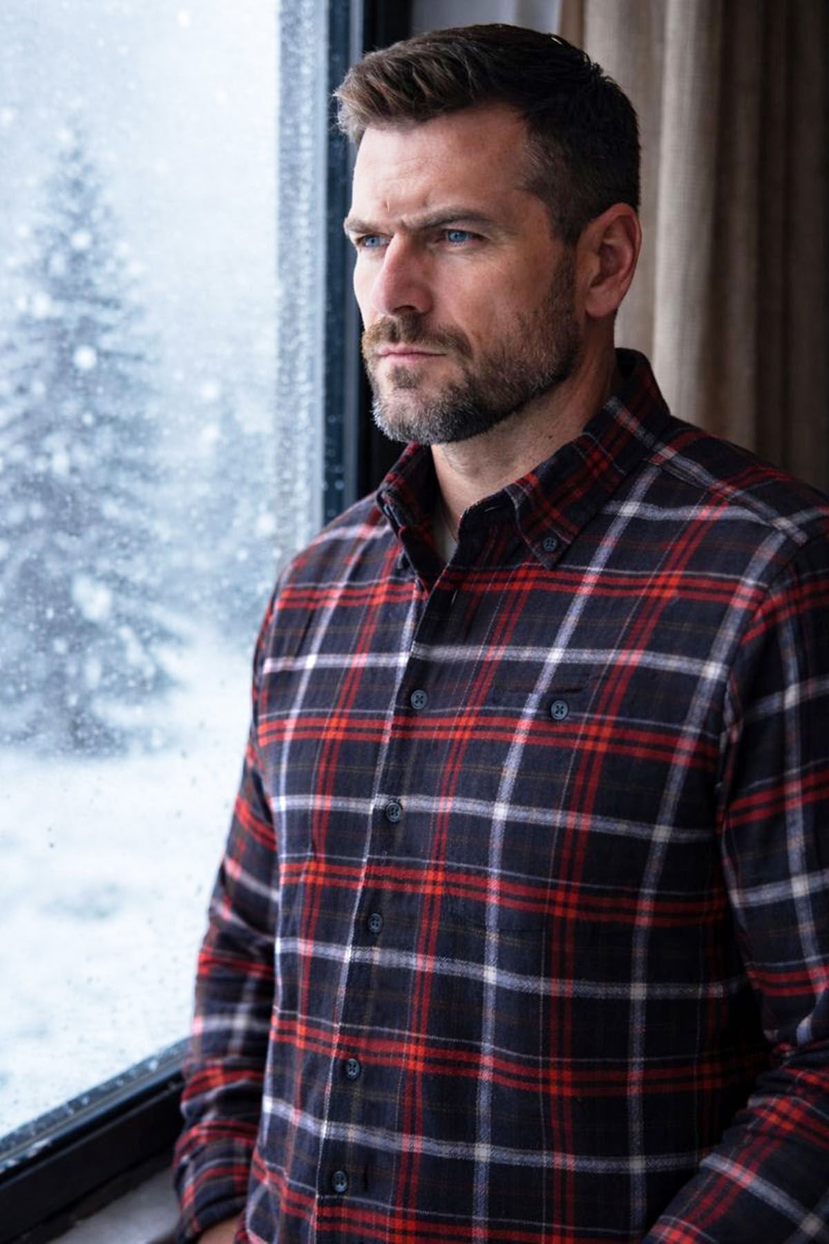 Varetta Erkek Siyah Kareli Kışlık Gömlek Cepli Uzun Kollu Klasik Kesim