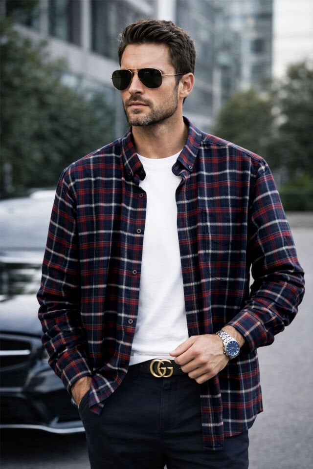 Varetta Erkek Siyah Kareli Kışlık Gömlek Cepli Uzun Kollu Klasik Kesim