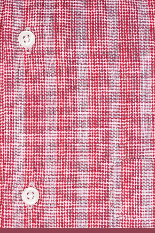 Erkek Gül Kurusu Kareli Uzun Kollu Klasik Kesim Gömlek