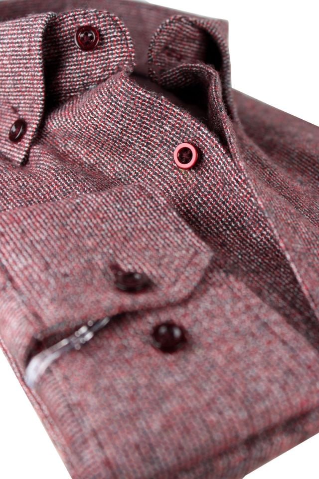 Varetta Erkek Bordo Kışlık Geniş Kesim Cepli Gömlek