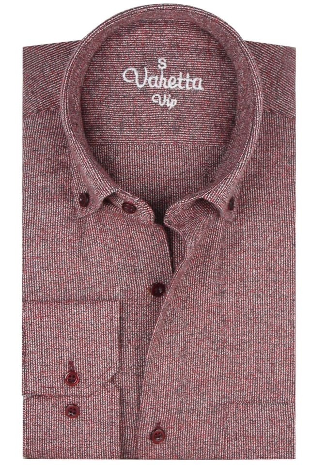 Varetta Erkek Bordo Kışlık Geniş Kesim Cepli Gömlek