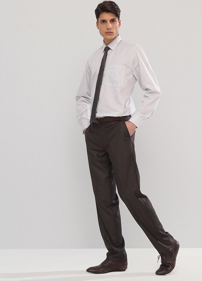 Varetta Erkek Kahverengi Poliviskon Kumaş Pantolon