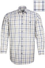 Erkek Beyaz %100 Pamuklu Klasik Kesim Düğmeli Yaka Cepli Kareli Erkek Gömlek