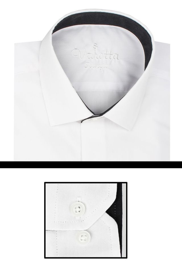 Erkek Beyaz Slim Fit Uzun Kol Gömlek