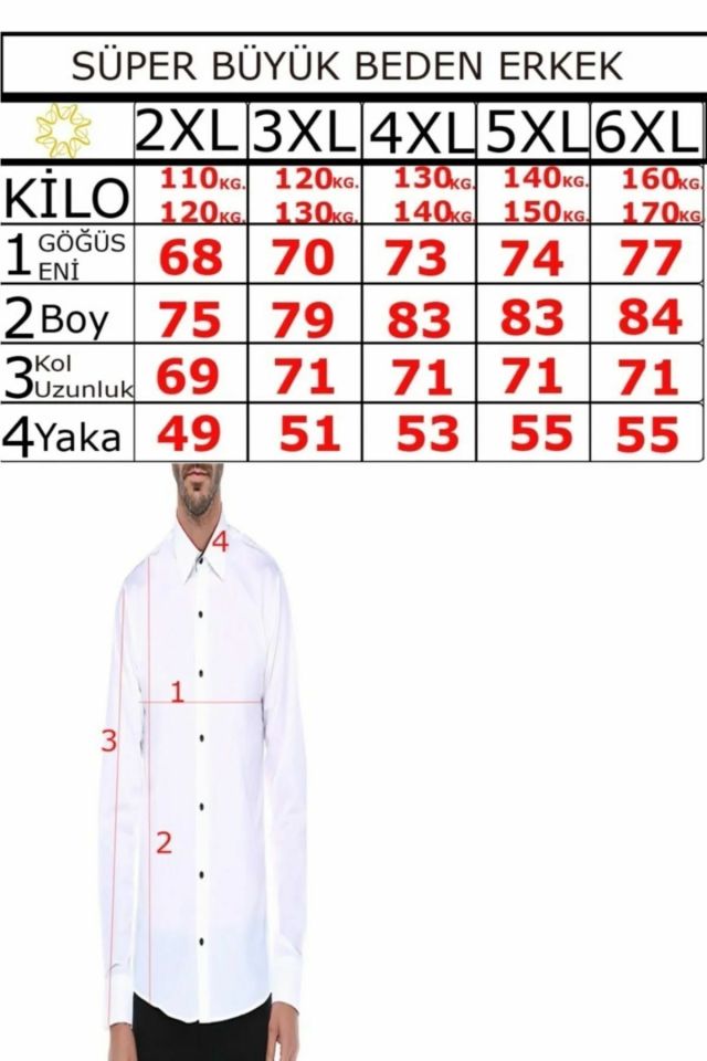 Varetta Erkek Gül Kurusu Büyük Beden Uzun Kollu Yaka Düğmeli Gömlek