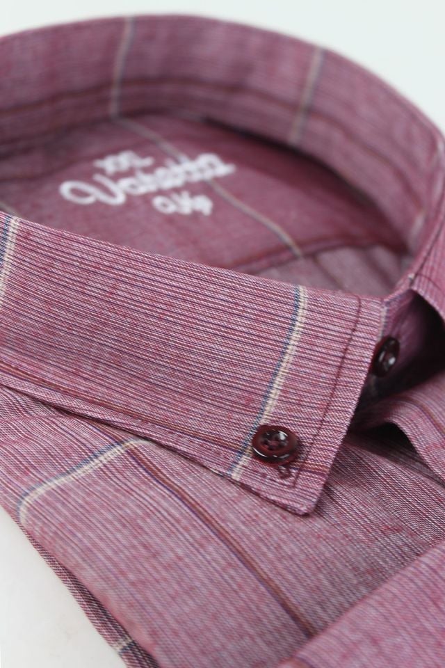 Varetta Erkek Gül Kurusu Büyük Beden Uzun Kollu Yaka Düğmeli Gömlek