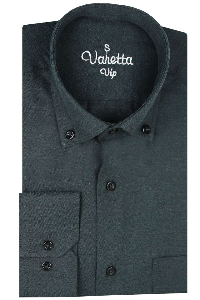 Varetta Erkek Yeşil Kışlık Geniş Kesim Cepli Gömlek