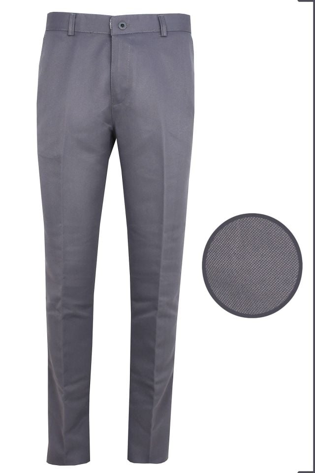 Varetta Erkek Gri Keten Pantolon Armürlü Klasik Kesim