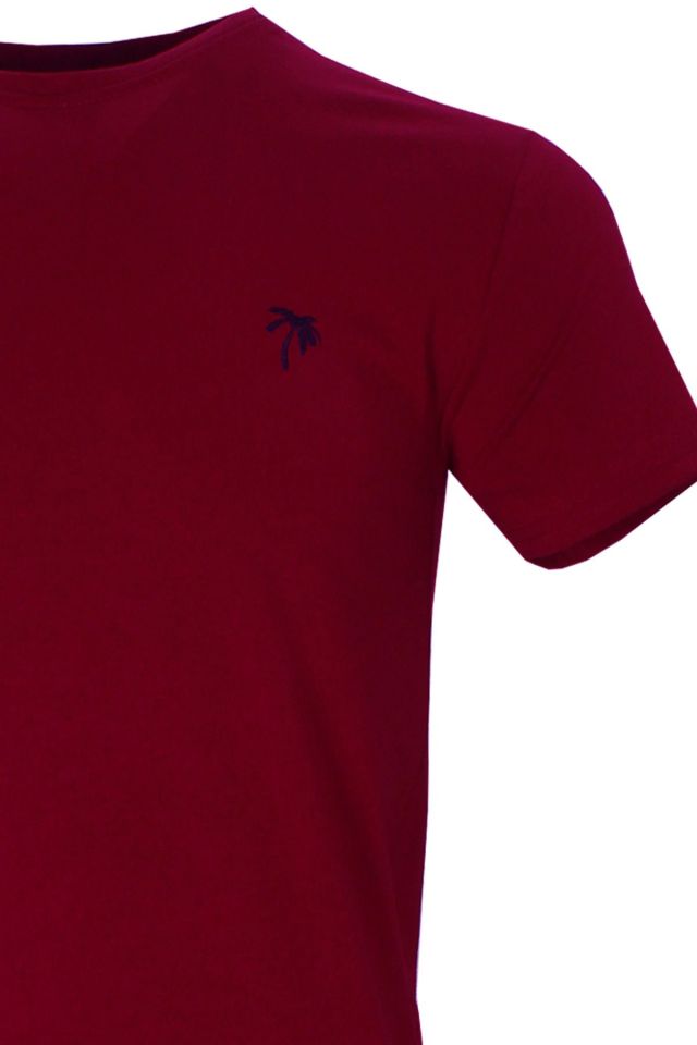 Varetta Erkek Bordo Bisiklet Yaka Kısa Kollu T shirt