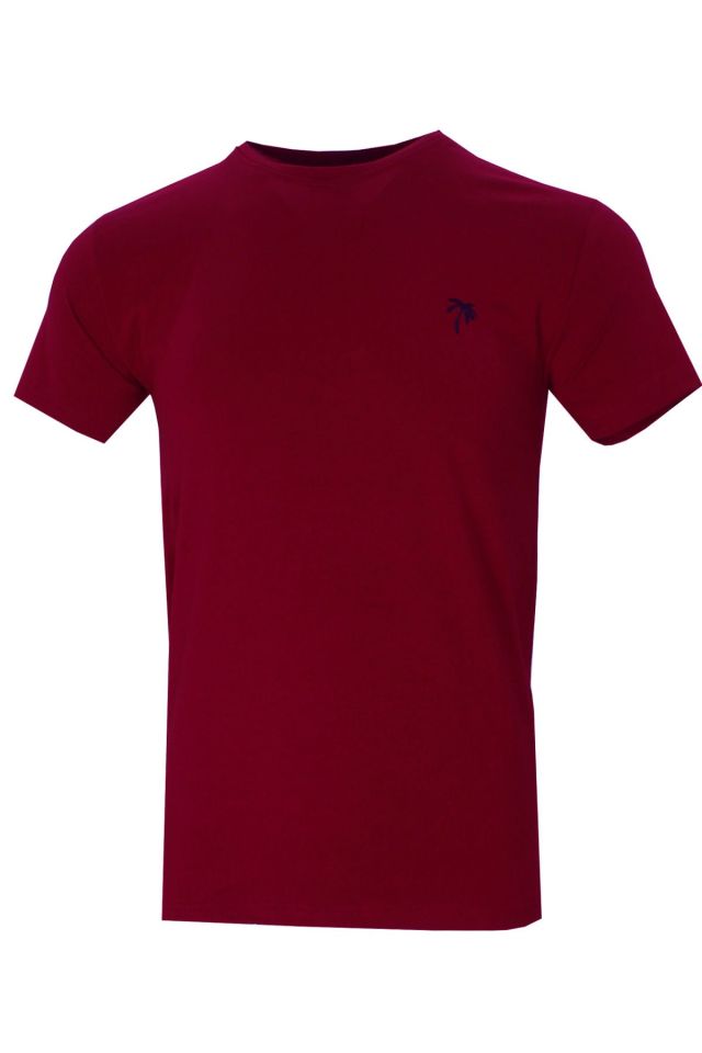 Varetta Erkek Bordo Bisiklet Yaka Kısa Kollu T shirt