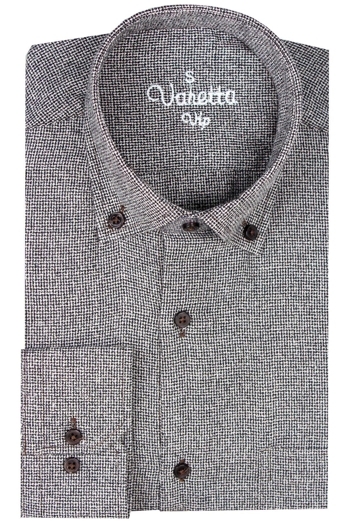 Varetta Erkek Siyah Beyaz Kışlık Geniş Kesim Cepli Gömlek