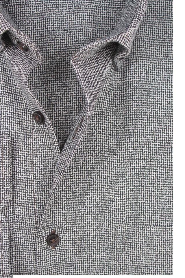 Varetta Erkek Siyah Beyaz Kışlık Geniş Kesim Cepli Gömlek